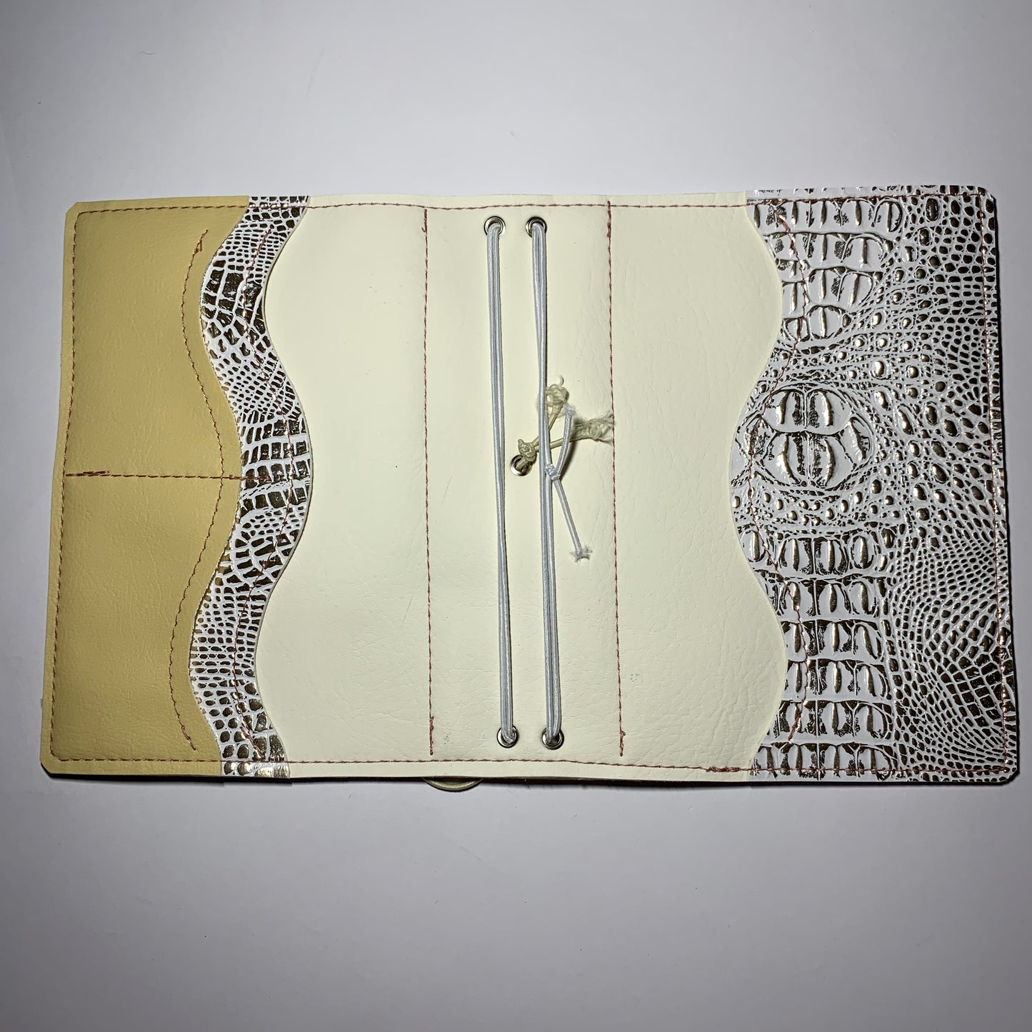 B6 bands -  White Scale with Cream Heart Pocket - READY TO SHIP as is - NO RETURNS