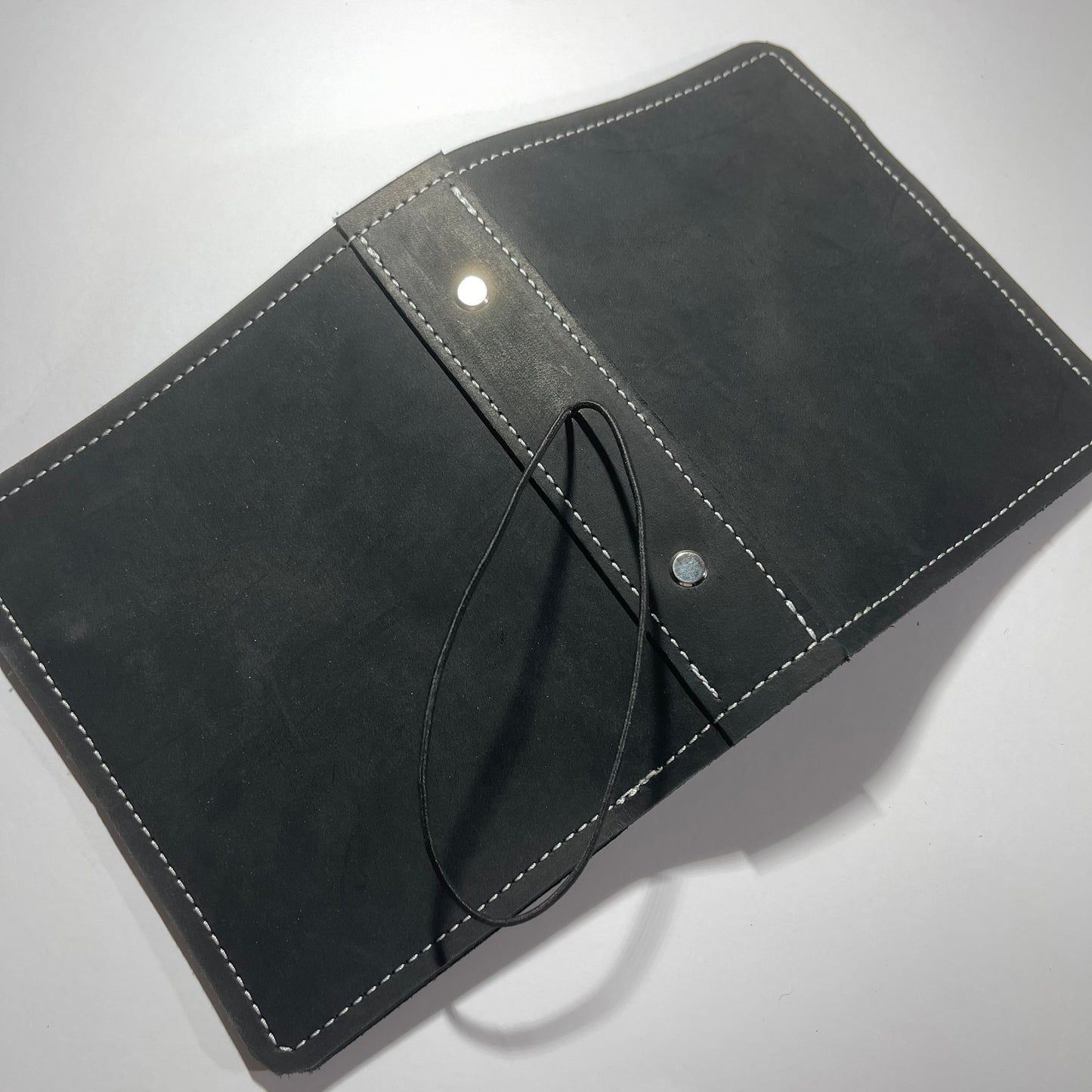 Distressed Black Leather Cover - READ LISTING