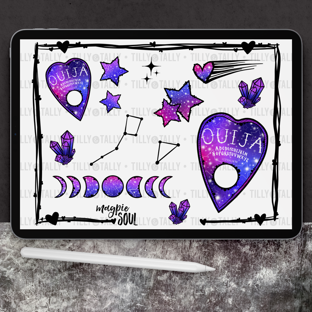 Galaxy Ouija Sticker Sheet