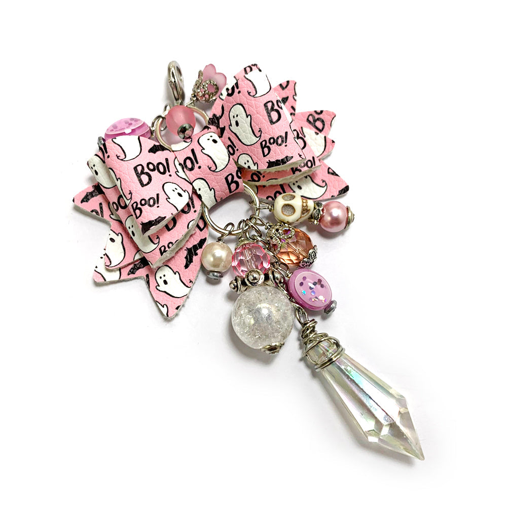 Pink Ghost Bow Charm