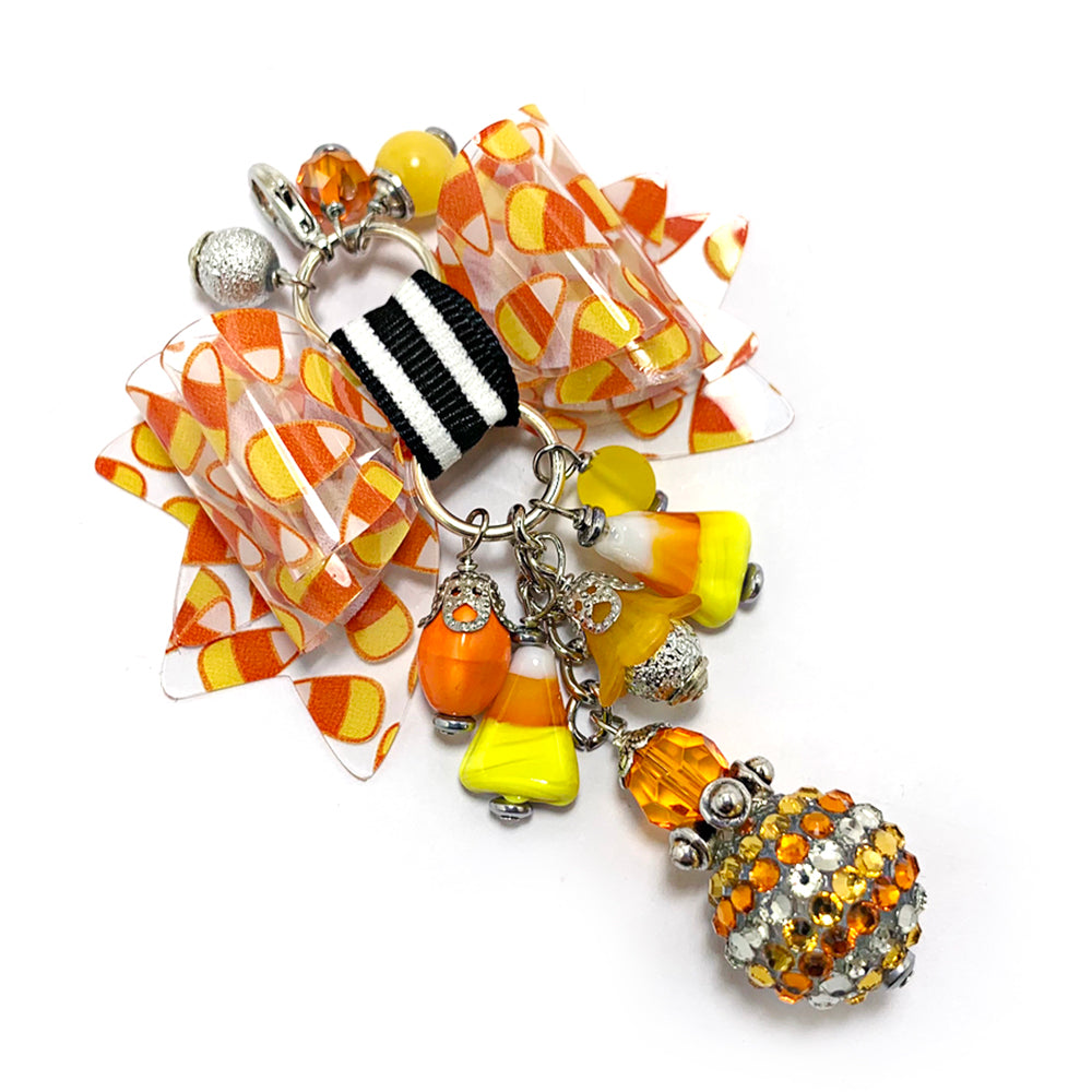Candy Corn Glam Bow Charm
