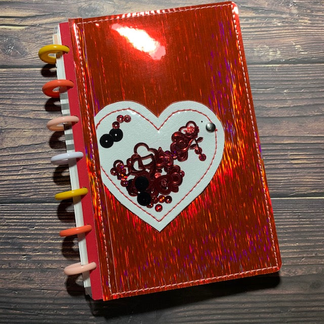 RED HOLO HEART POCKET SHAKER - HP MINI SNAP on COVER SET