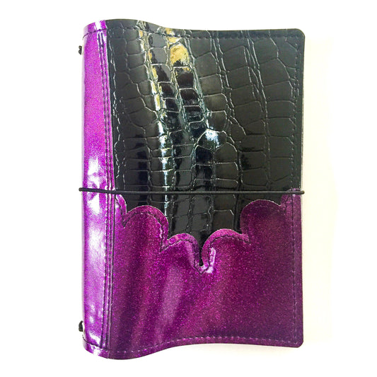 Black & Purple Scallop Pocket