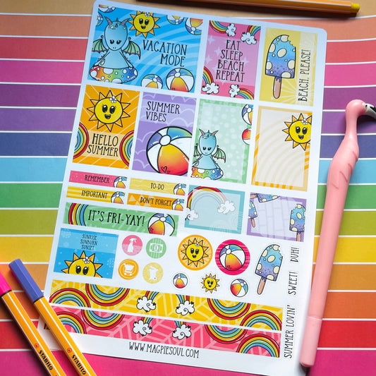 Baby Dragon Beach Kit Sticker Sheet
