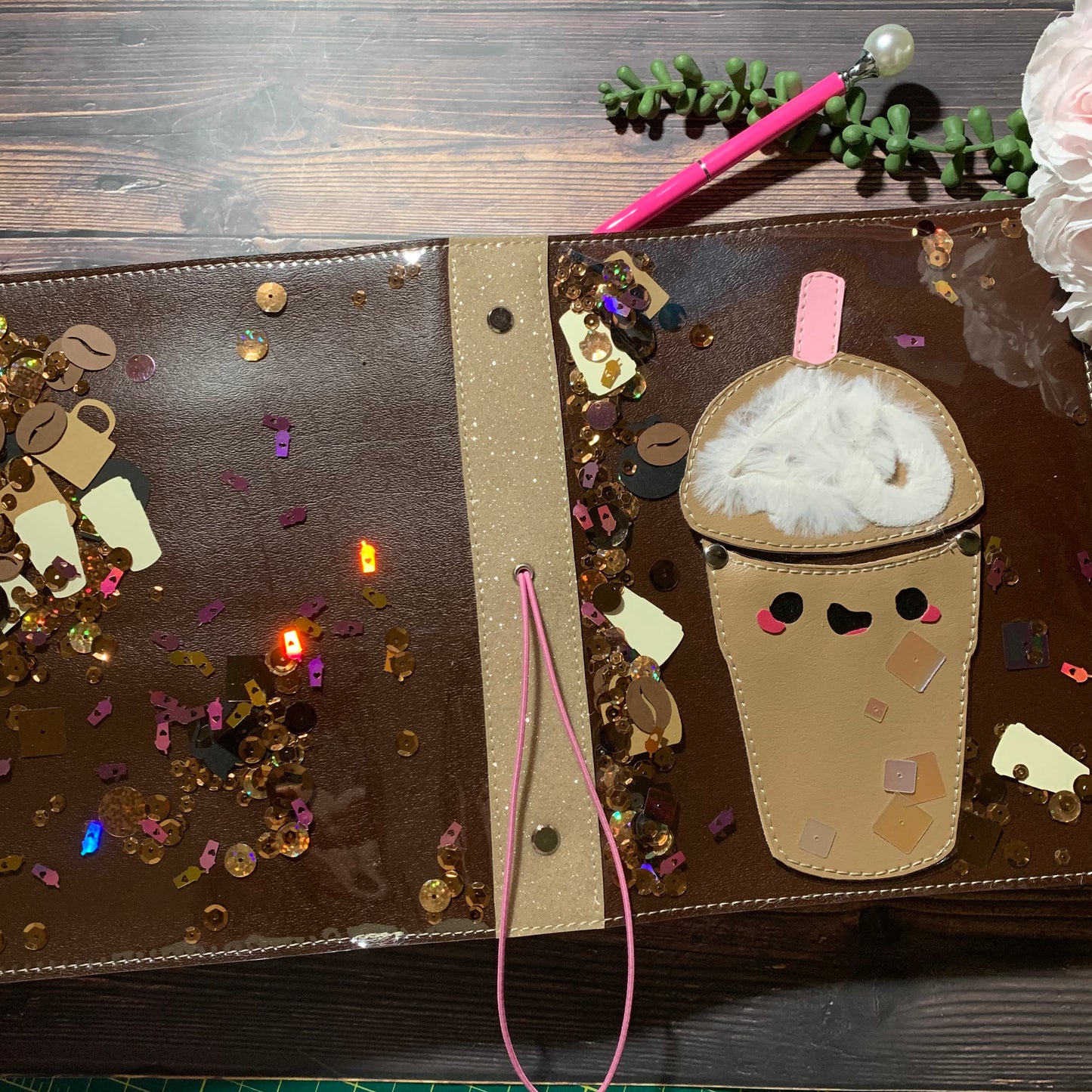 Iced Coffee Pocket A5 Rings Sequin