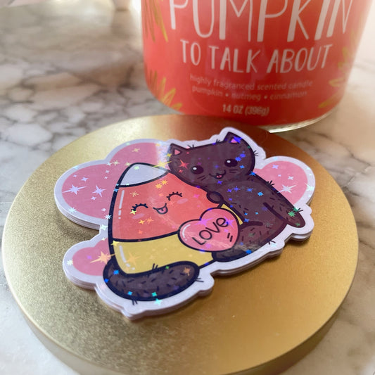 Candy Corn Kitty Sticker