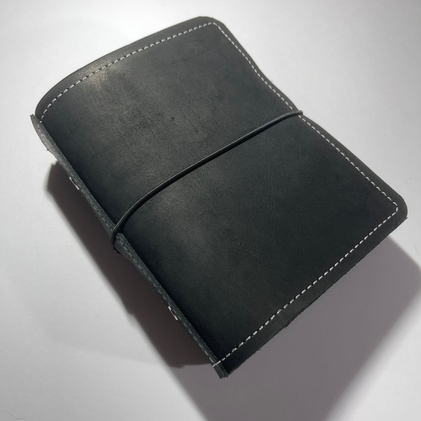 Distressed Black Leather Cover - READ LISTING